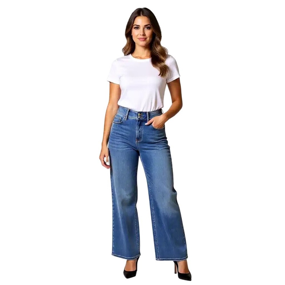 NYDJ Teresa Wide Leg Ankle Jeans  Stretch Lift Tuck High Rise‎ Size 10  NWT